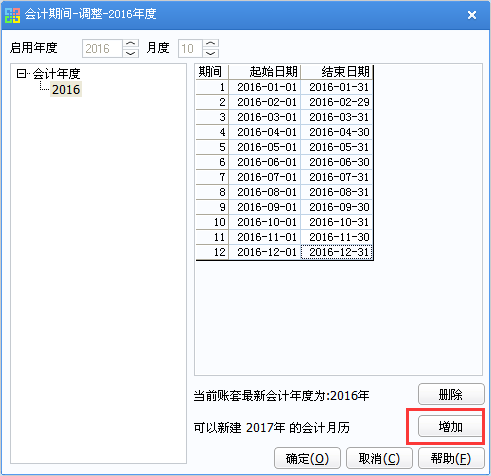 用友U8v12.5如何增加新的會計期間？